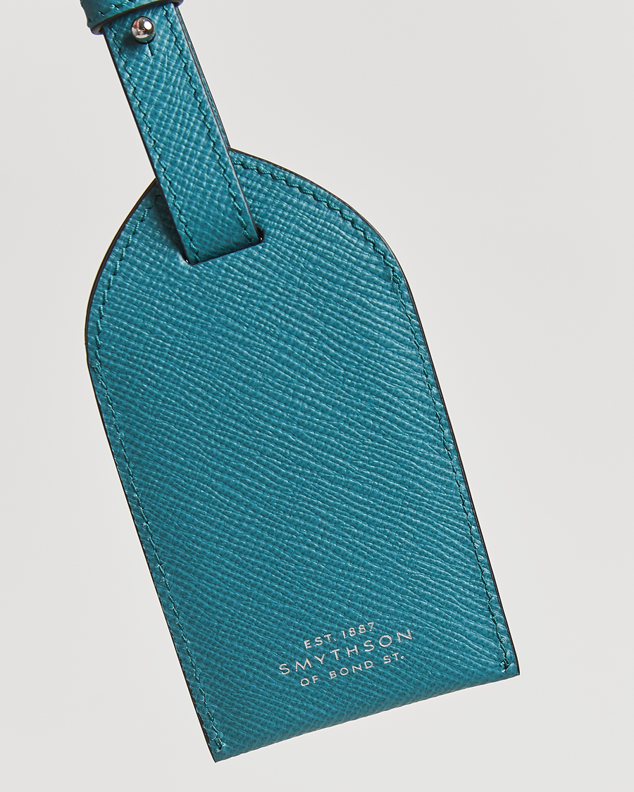 Heren | Thuis | Smythson | Panama Leather Luggage Tag Petrol