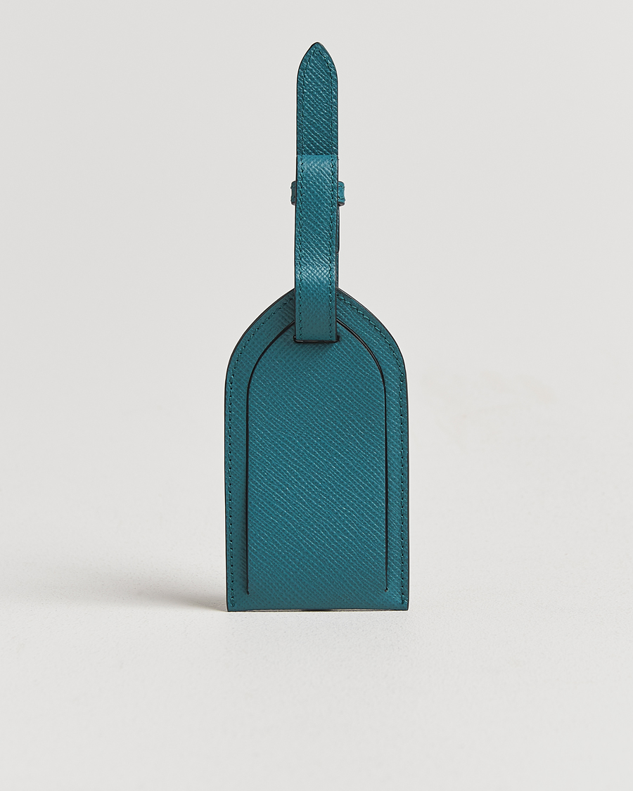 Heren | Thuis | Smythson | Panama Leather Luggage Tag Petrol