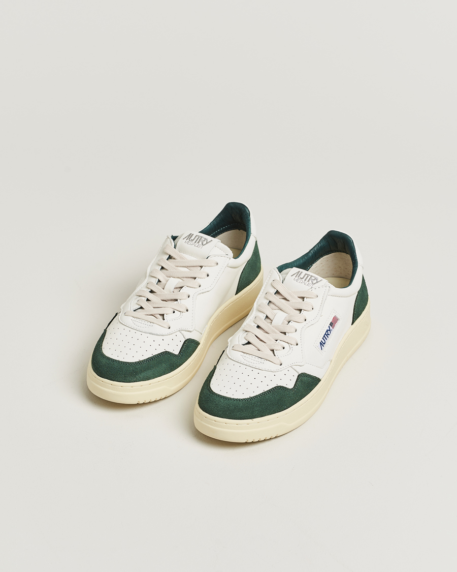 Heren | Sneakers | Autry | Medalist Low Sneaker White/Bottle Green