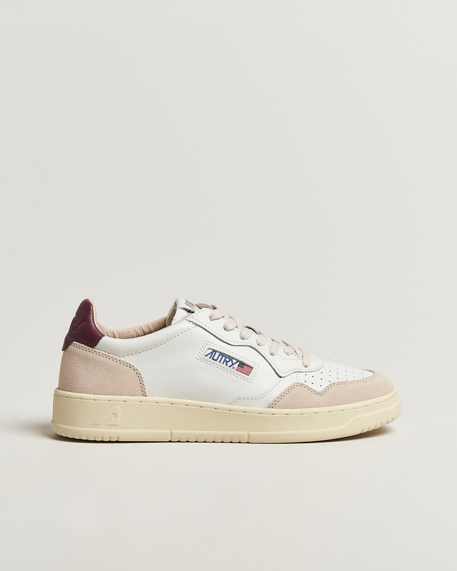 Heren | Sneakers | Autry | Medalist Low Sneaker White/Burgundy