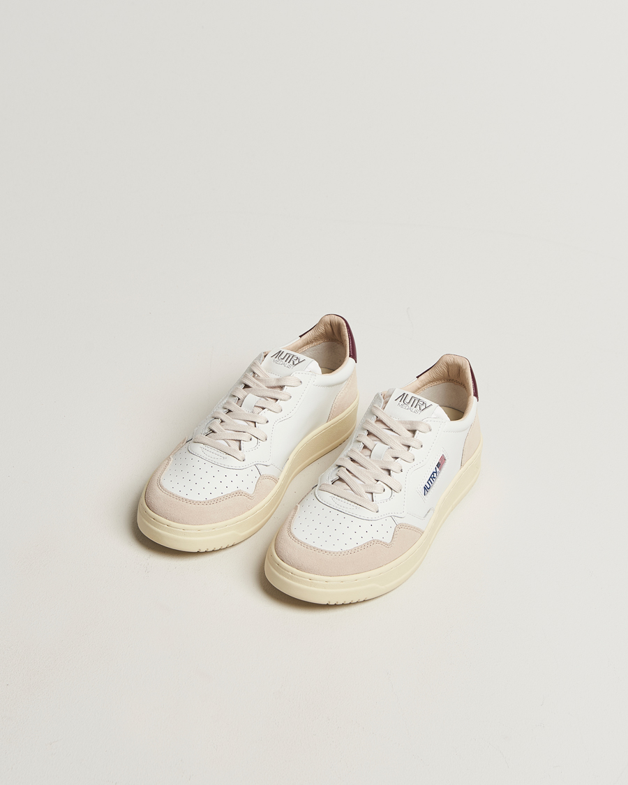 Heren | Sneakers | Autry | Medalist Low Sneaker White/Burgundy