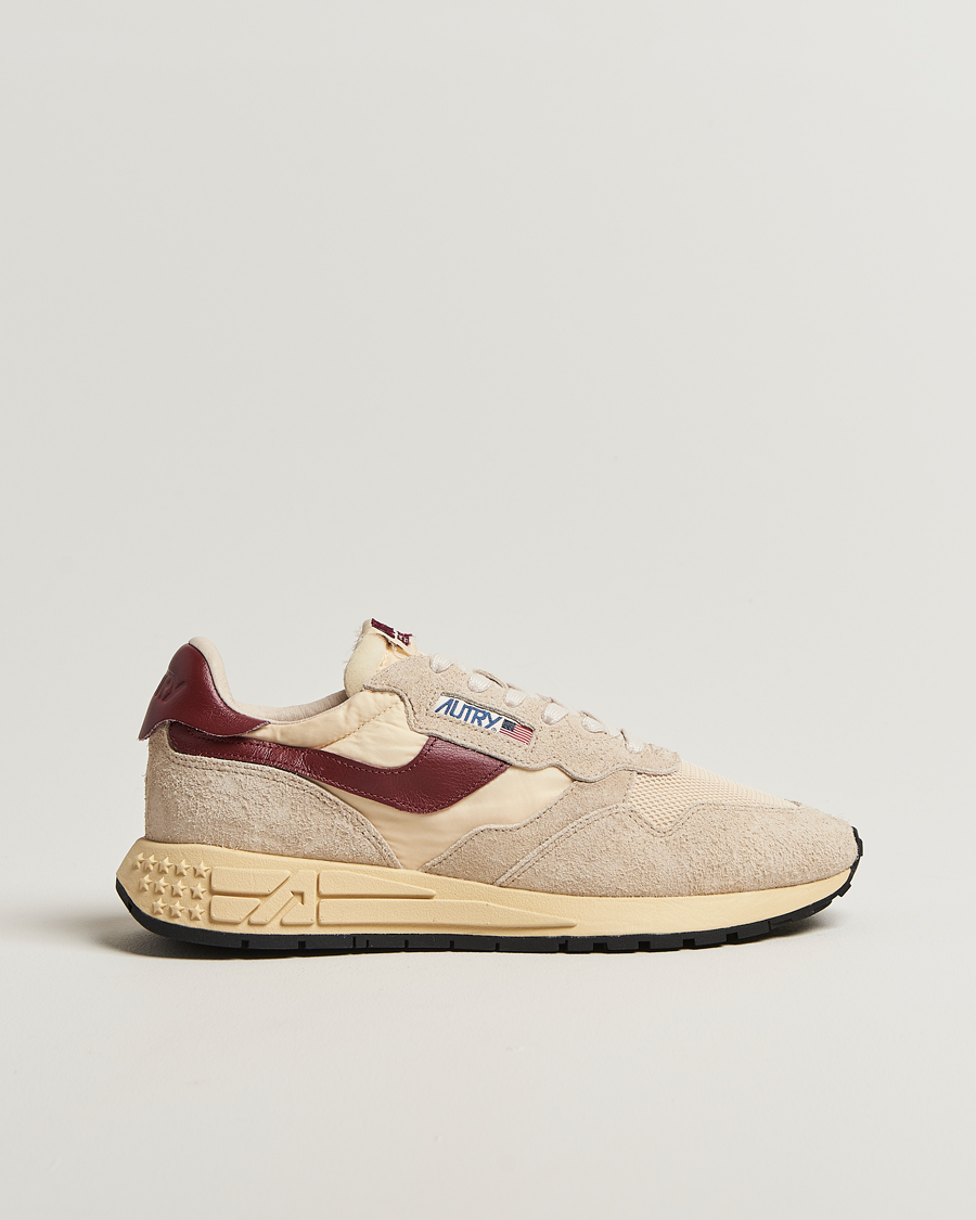 Heren | Sneakers | Autry | Reelwind Running Sneaker Ecru/Wine