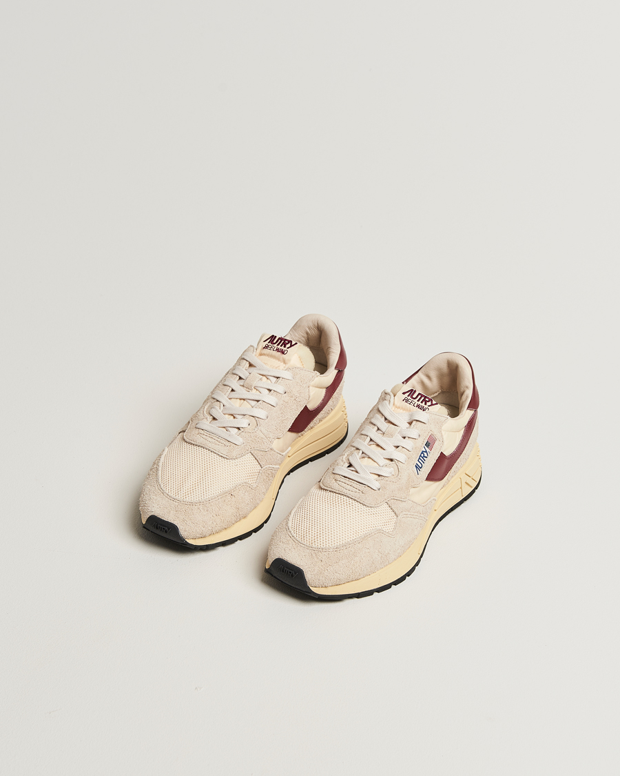 Heren | Sneakers | Autry | Reelwind Running Sneaker Ecru/Wine