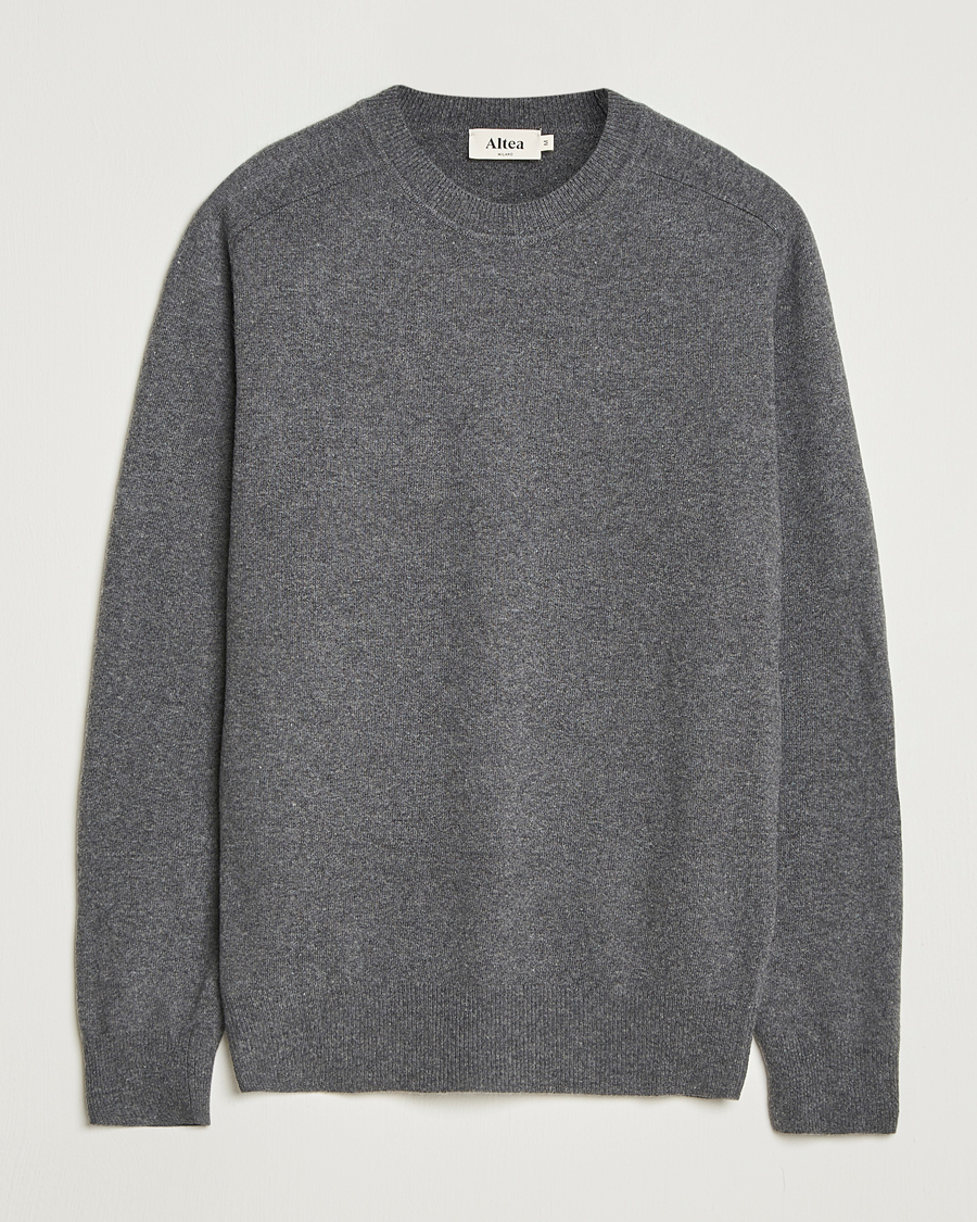 Heren | Truien | Altea | Wool/Cashmere Crew Neck Pullover Charcoal