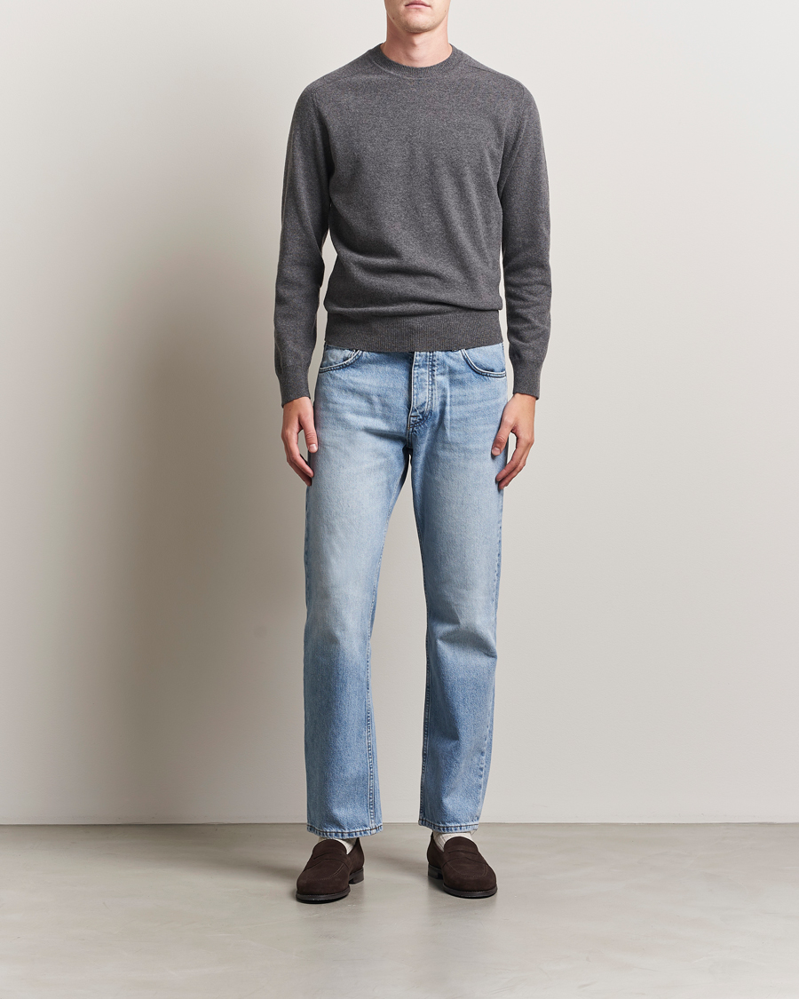 Heren | Truien | Altea | Wool/Cashmere Crew Neck Pullover Charcoal