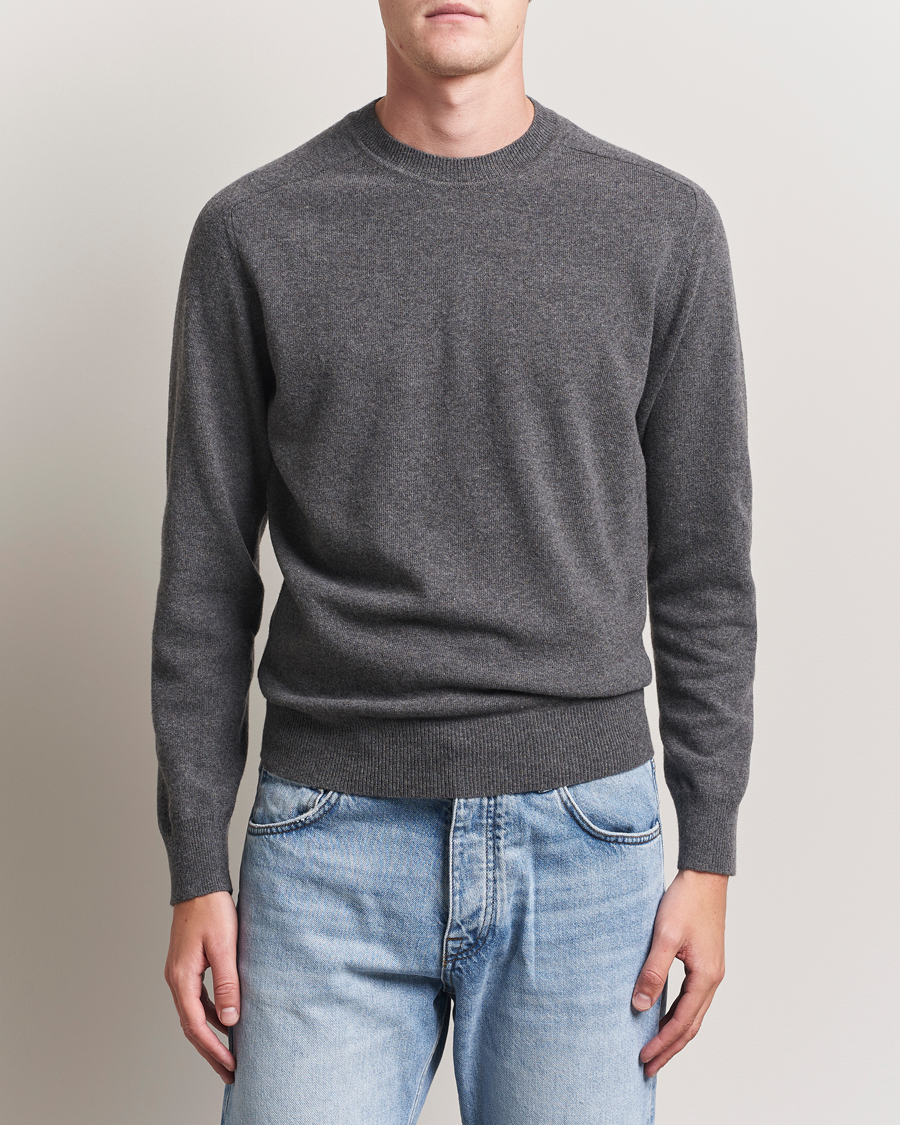 Heren | Truien | Altea | Wool/Cashmere Crew Neck Pullover Charcoal