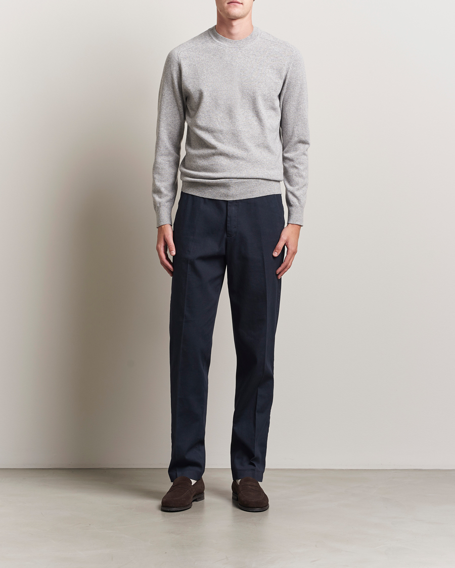 Heren | Truien | Altea | Wool/Cashmere Crew Neck Pullover Light Grey