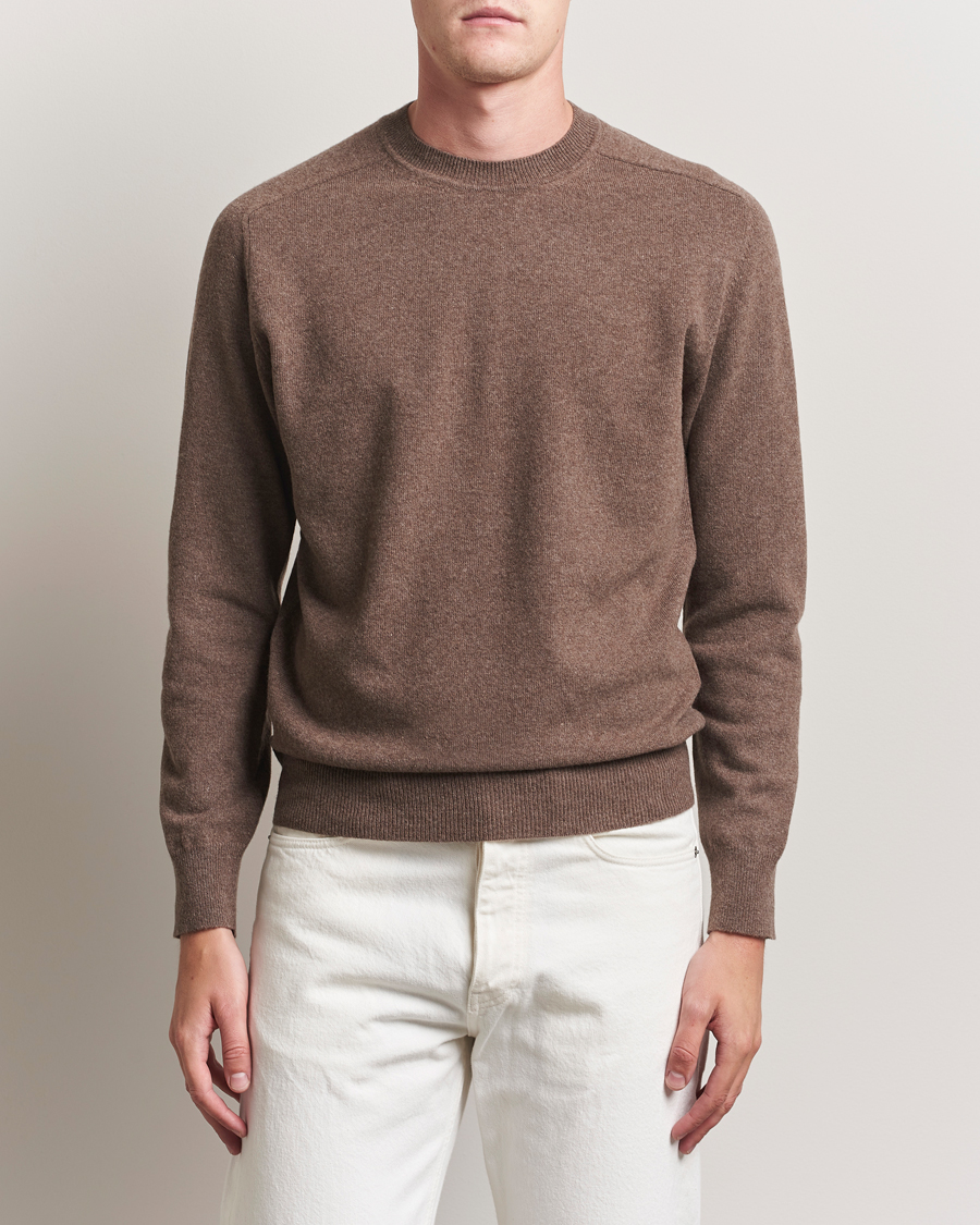 Heren | Truien | Altea | Wool/Cashmere Crew Neck Pullover Brown