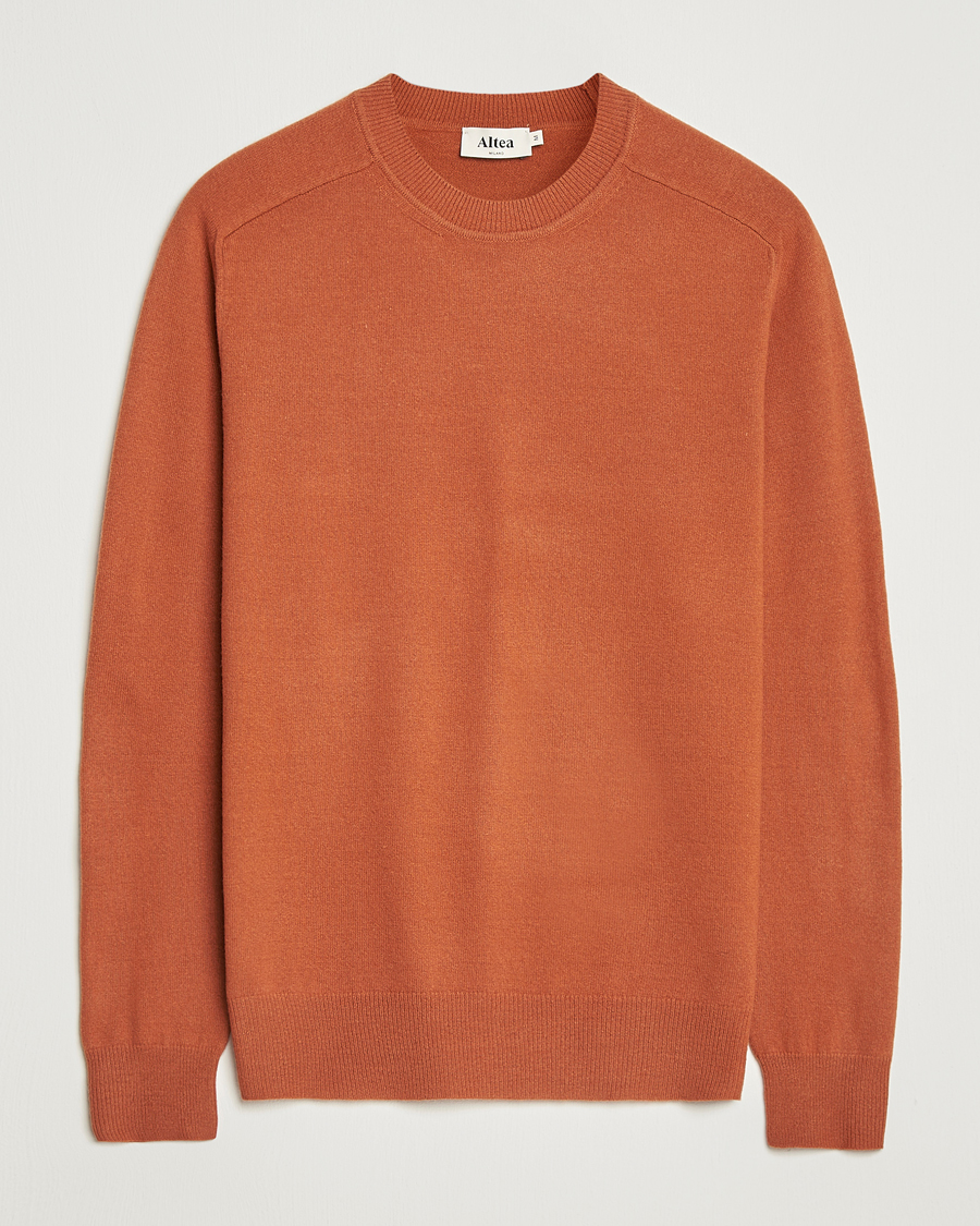 Heren | Truien | Altea | Wool/Cashmere Crew Neck Pullover Orange
