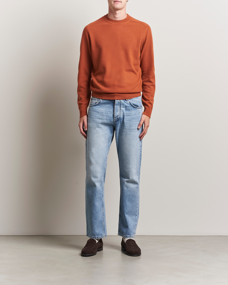Heren | Truien | Altea | Wool/Cashmere Crew Neck Pullover Orange