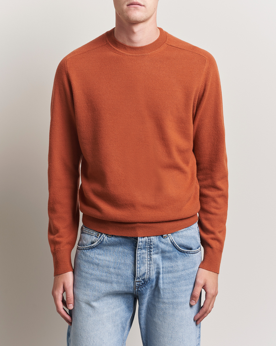 Heren | Truien | Altea | Wool/Cashmere Crew Neck Pullover Orange