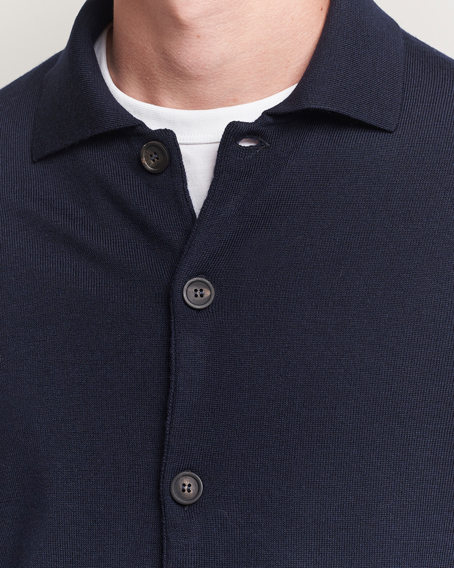 Heren | Truien | Altea | Merino Wool Cardigan Navy