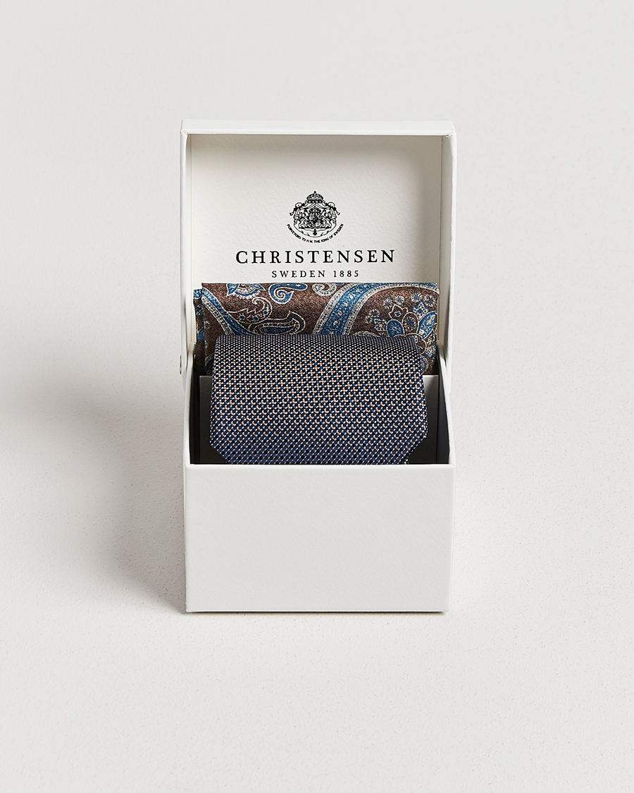 Heren | Stropdassen | Amanda Christensen | Box Set Silk 8 cm Tie And Pocket Square Brown