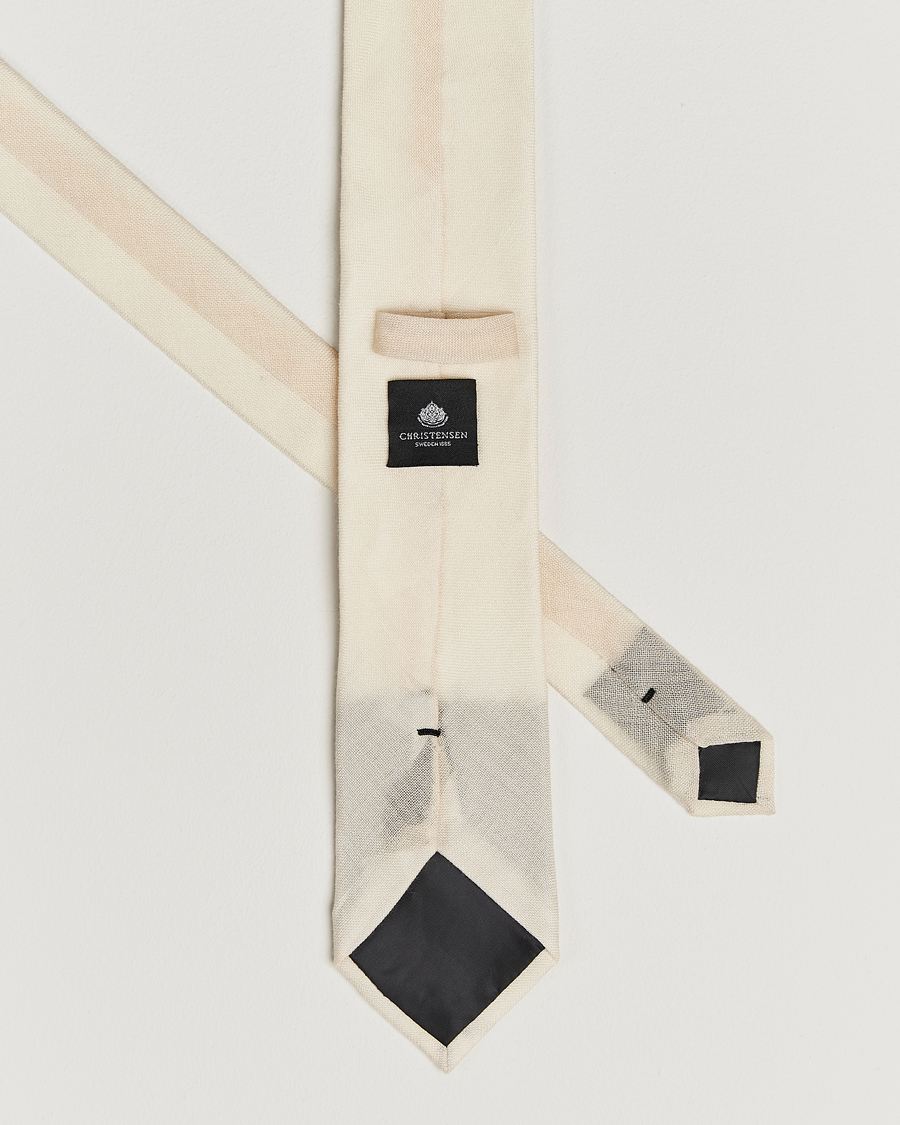 Heren | Stropdassen | Amanda Christensen | Box Set Wool 8 cm Tie And Pocket Square Beige