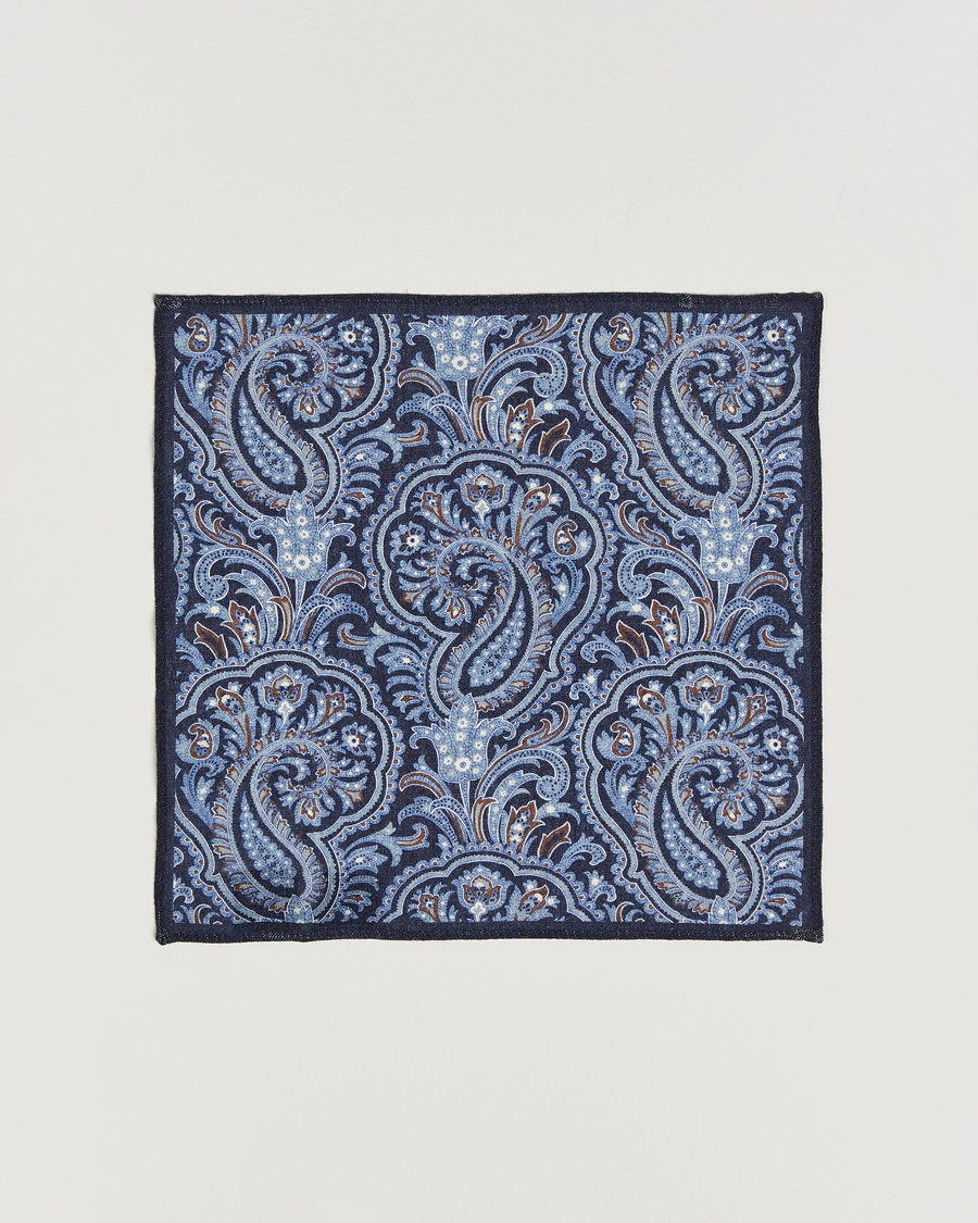 Heren | Stropdassen | Amanda Christensen | Box Set Wool 8 cm Tie And Pocket Square Navy