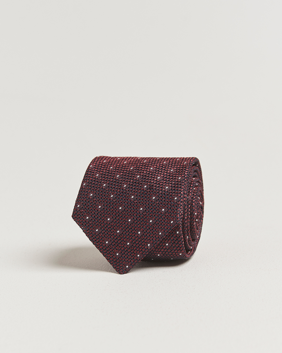 Heren | Stropdassen | Amanda Christensen | Silk Grenadine Dot 8cm Tie Wine