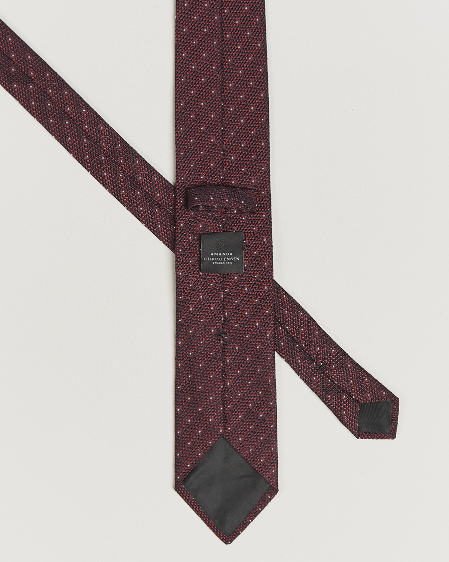 Heren | Stropdassen | Amanda Christensen | Silk Grenadine Dot 8cm Tie Wine