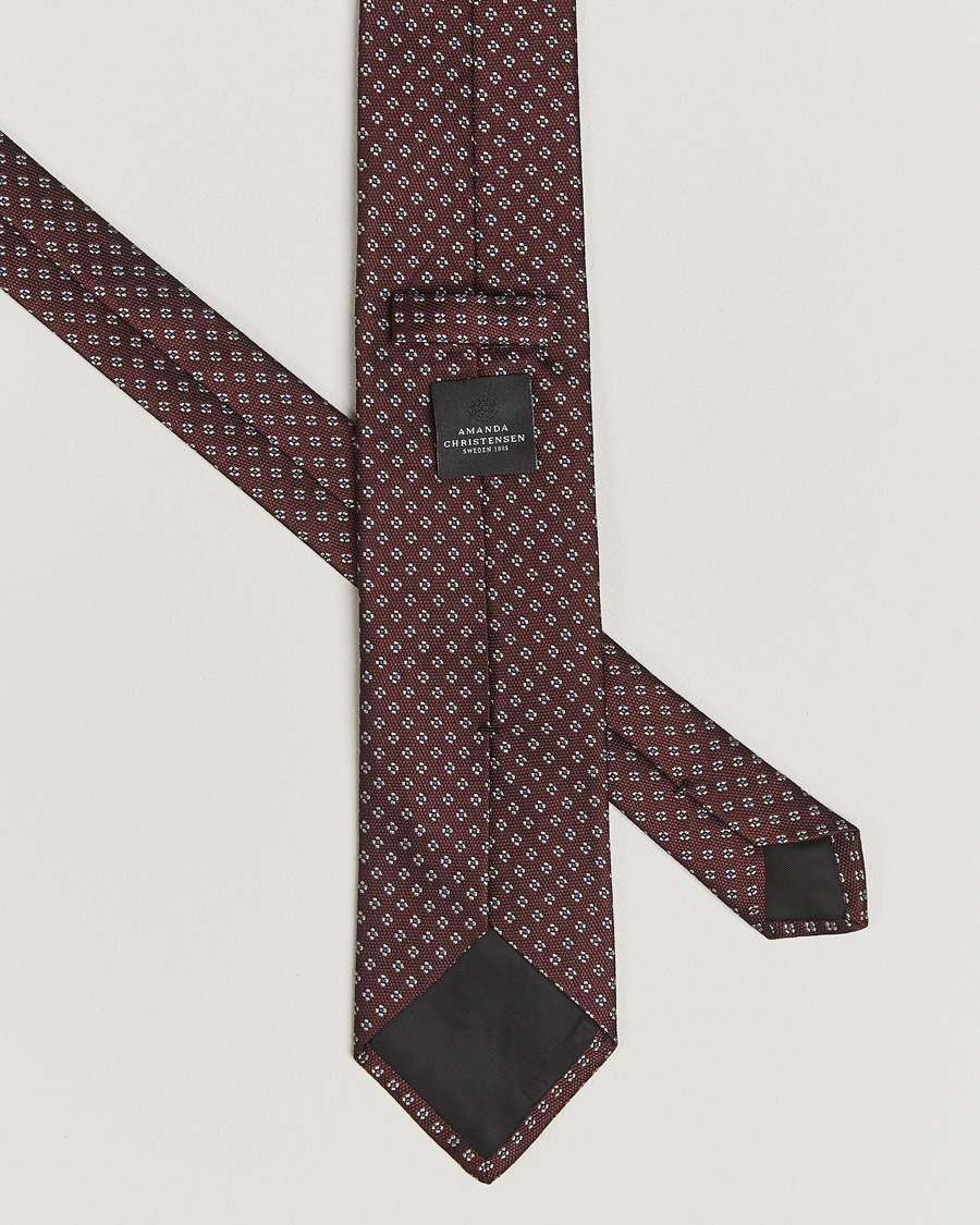 Heren | Stropdassen | Amanda Christensen | Silk Flower 8cm Tie Wine