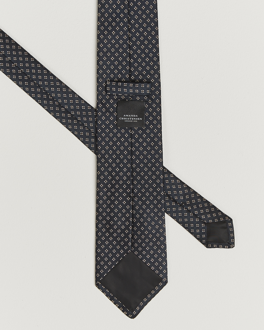 Heren | Stropdassen | Amanda Christensen | Silk Flower 8cm Tie Navy