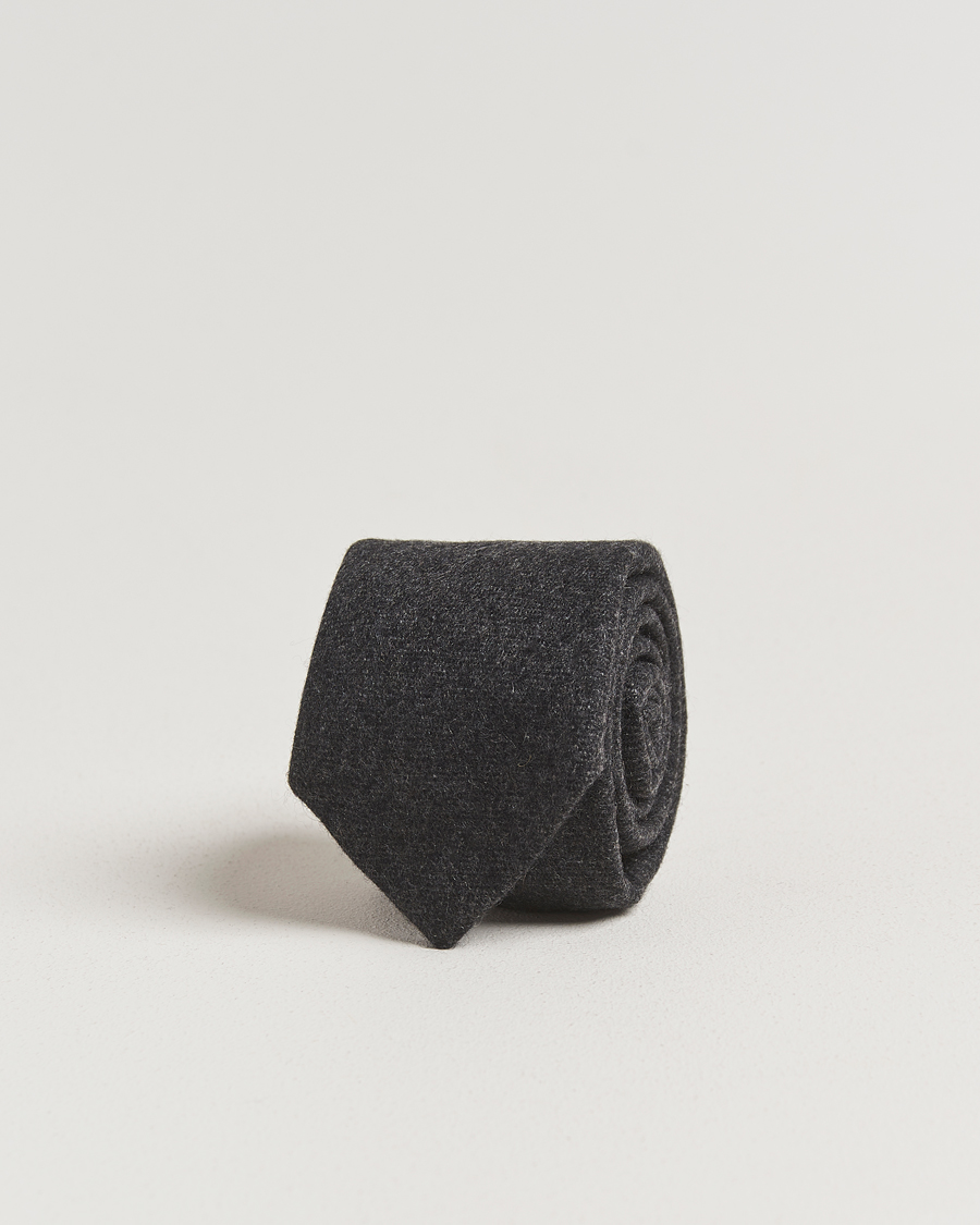 Heren | Stropdassen | Amanda Christensen | Cashmere 8cm Tie Dark Grey