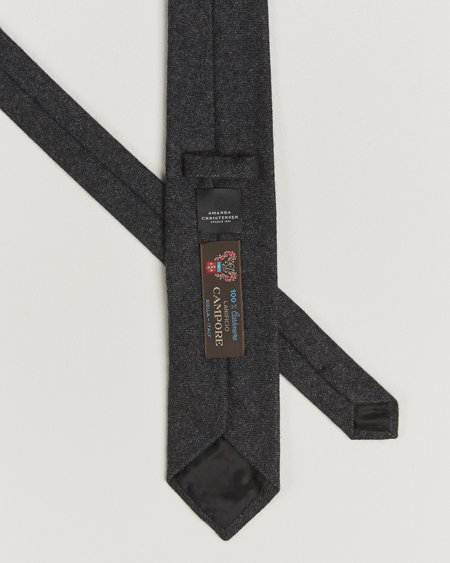 Heren | Stropdassen | Amanda Christensen | Cashmere 8cm Tie Dark Grey
