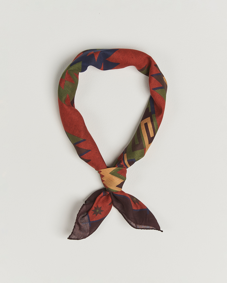 Heren | Sjaals | Amanda Christensen | Cotton Voilé Printed Bandana Rust