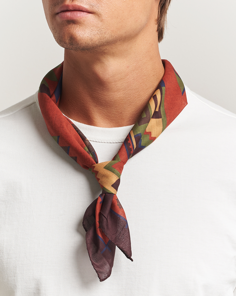 Heren | Sjaals | Amanda Christensen | Cotton Voilé Printed Bandana Rust
