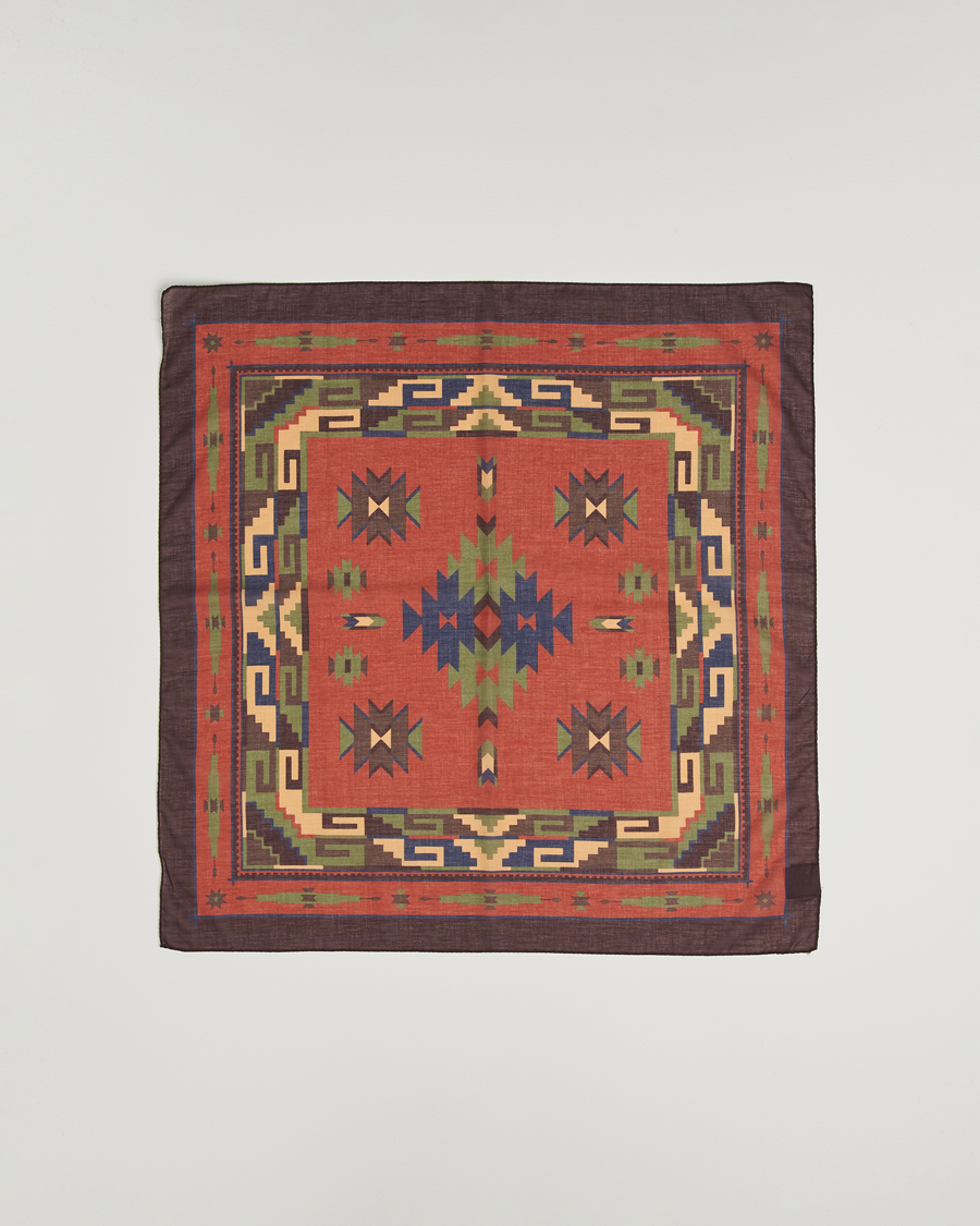 Heren | Sjaals | Amanda Christensen | Cotton Voilé Printed Bandana Rust