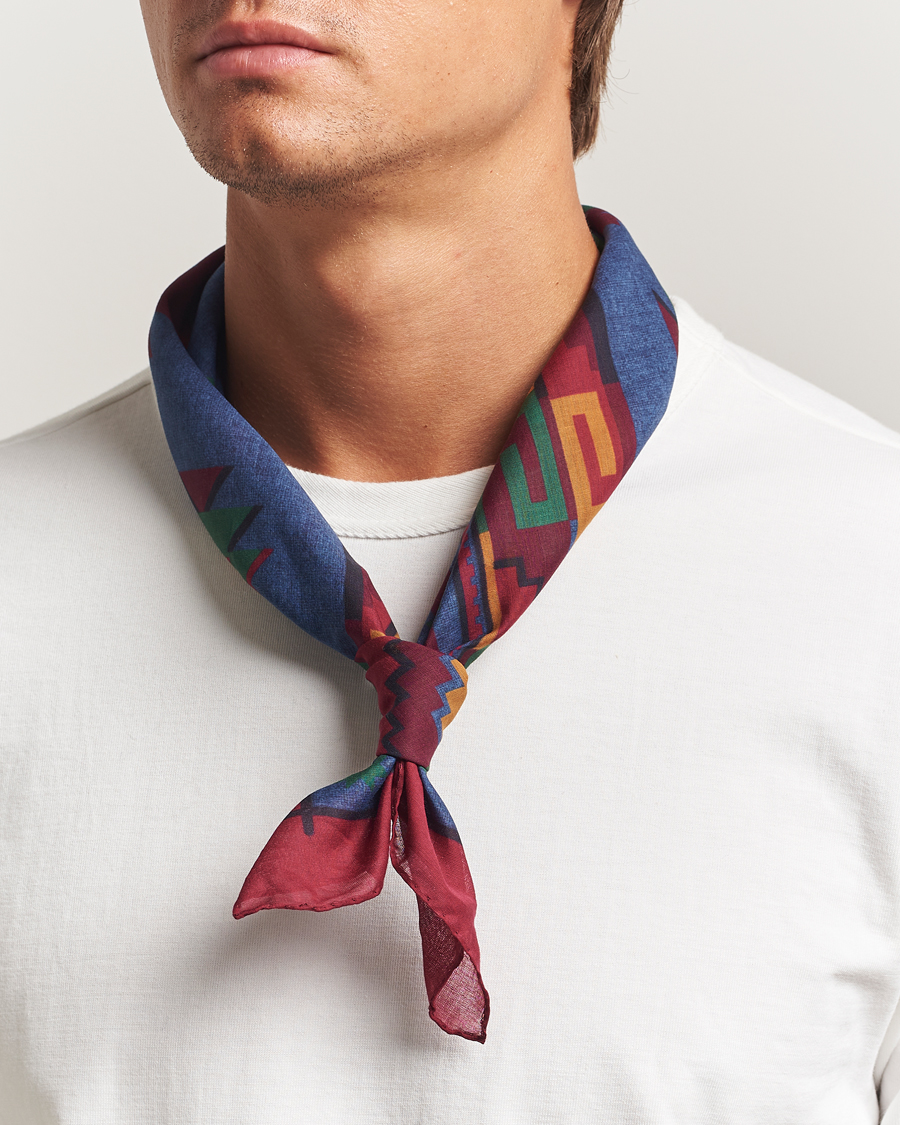 Heren | Sjaals | Amanda Christensen | Cotton Voilé Printed Bandana Navy
