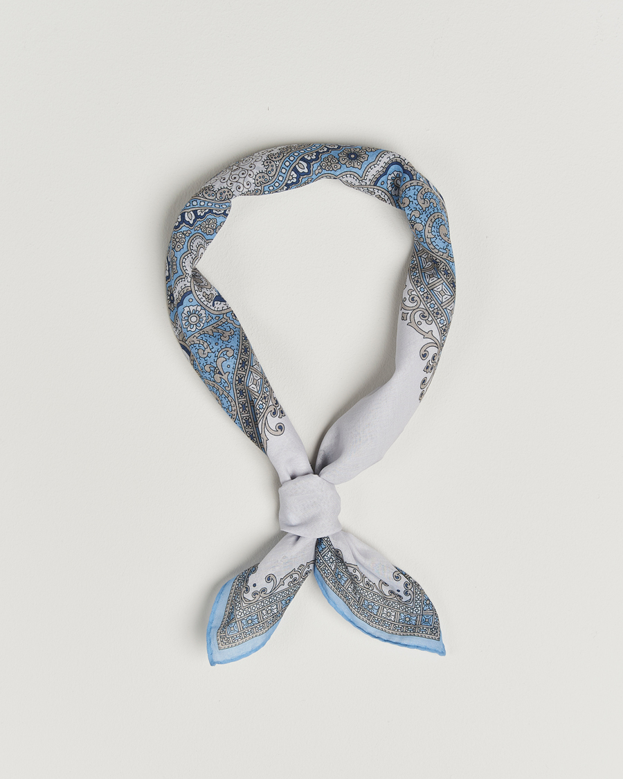 Heren | Sjaals | Amanda Christensen | Cotton Voilé Printed Paisley Bandana Cream