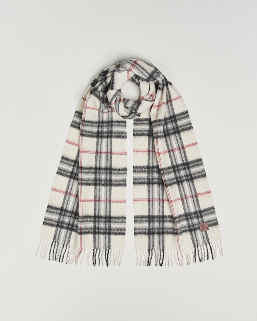 Heren | Sjaals | Amanda Christensen | Merino Wool Check Scarf Cream