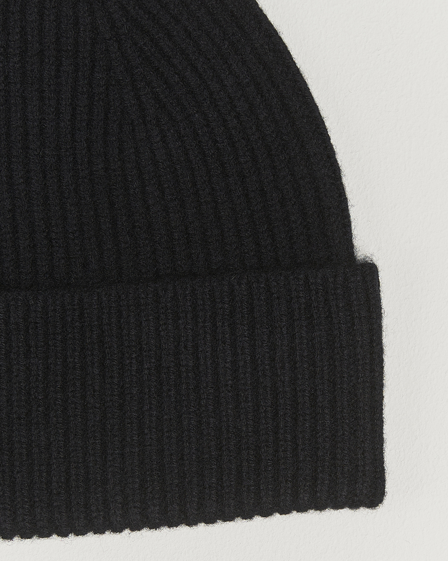 Heren | Mutsen | Amanda Christensen | Rib Knitted Merino Wool Cap Black