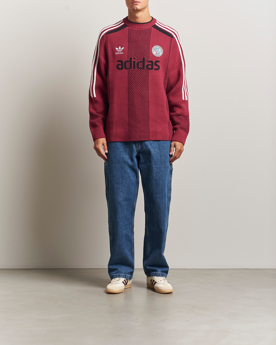 Heren | Truien | adidas Originals | Knitted Football Sweater Legacy Burgundy