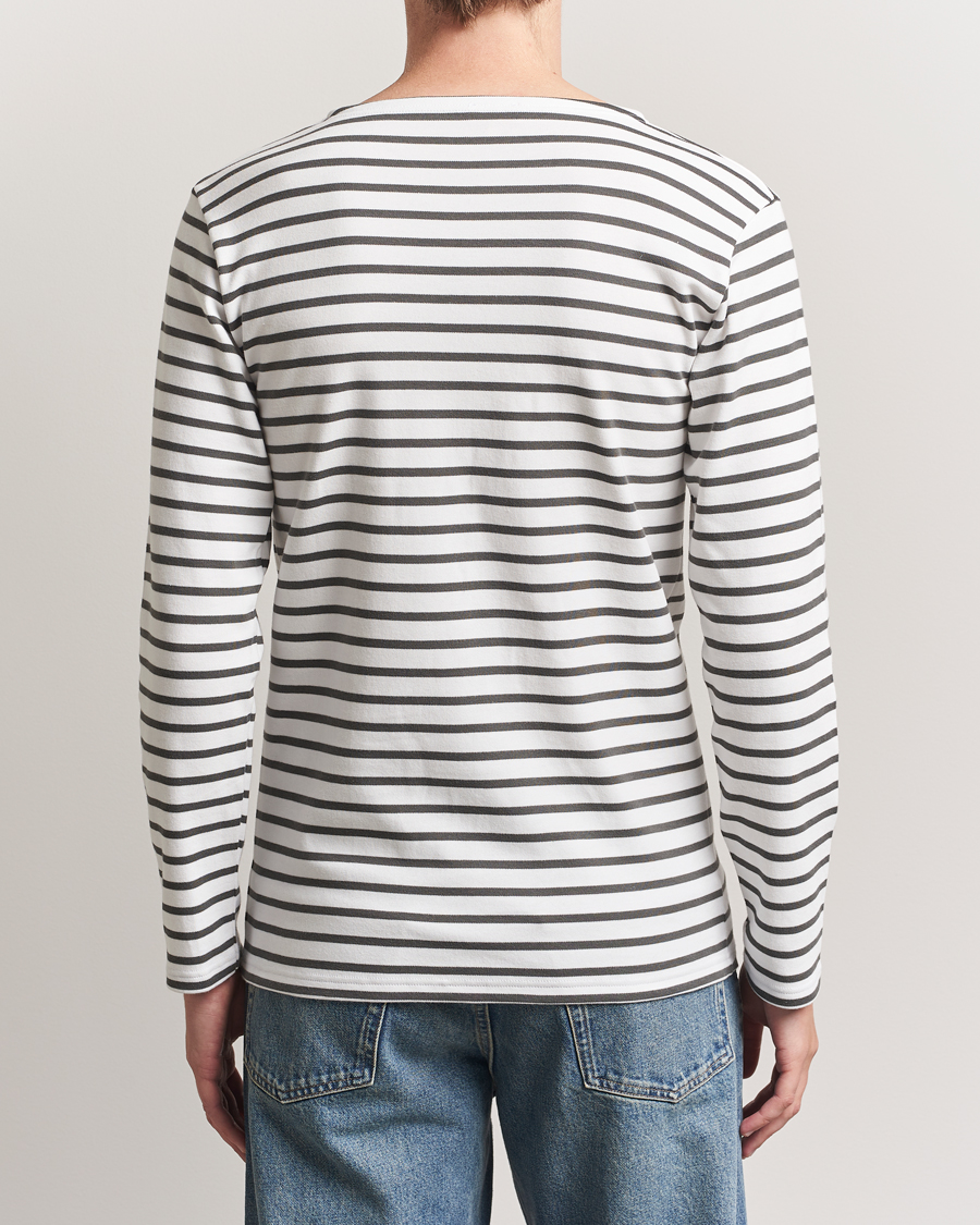 Heren | T-shirts | Armor-lux | Houat Héritage Stripe Long Sleeve T-Shirt Milk/Chiméra