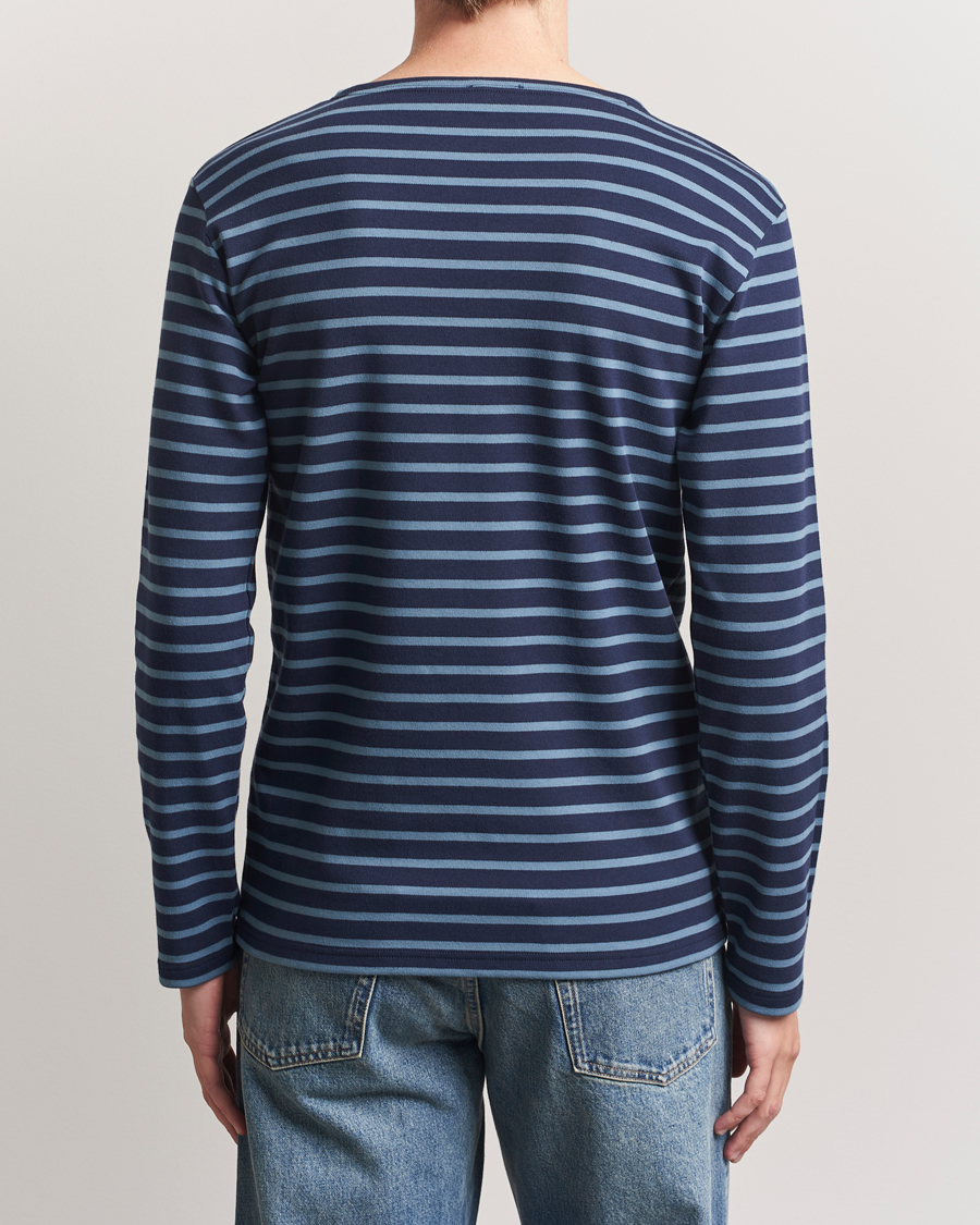 Heren | T-shirts | Armor-lux | Houat Héritage Stripe Long Sleeve T-Shirt Deep Marine/Bluefin