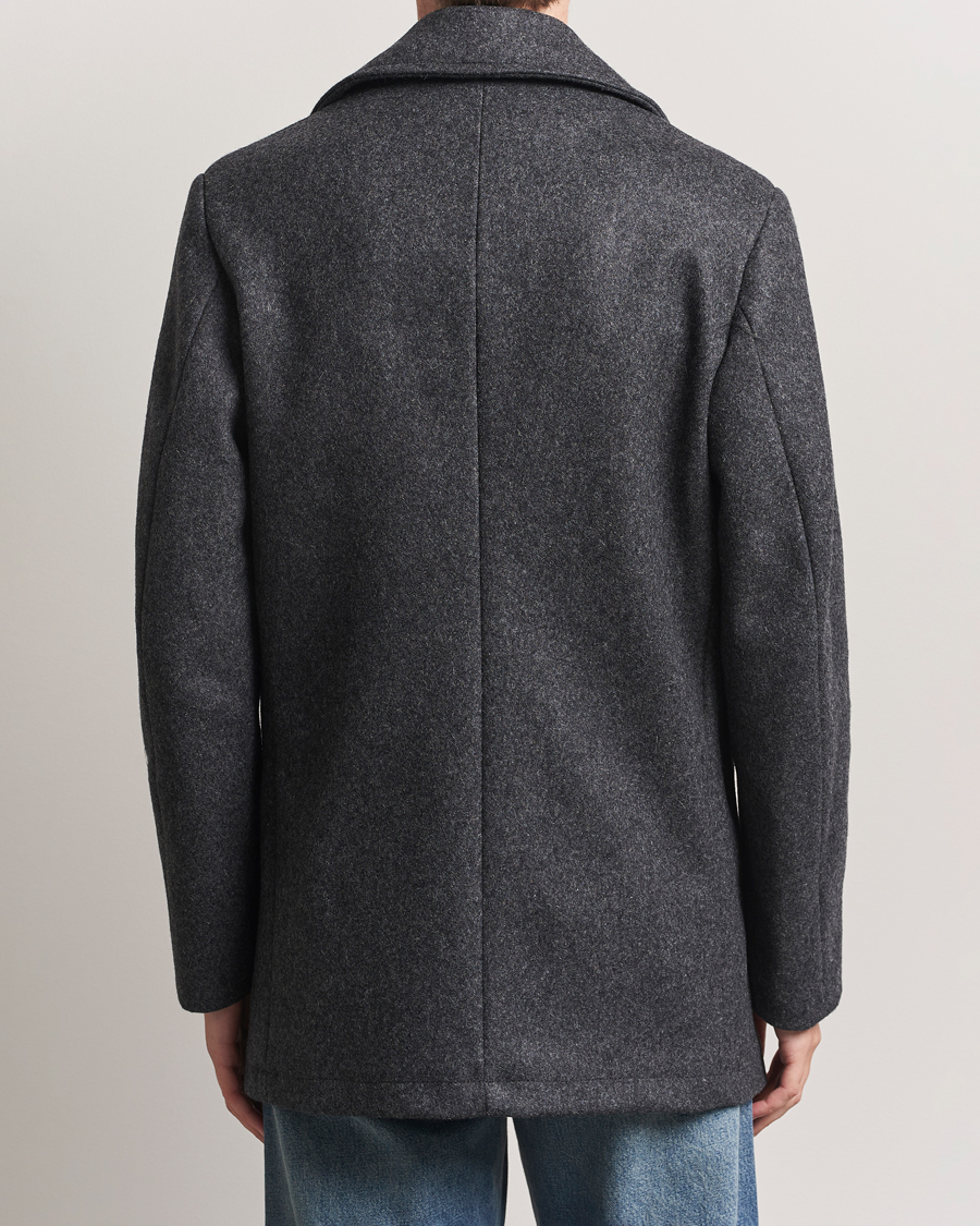 Heren | Jassen | Armor-lux | Kermor Wool Peacoat Grey Melange