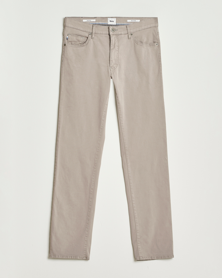Heren | Broeken | Brax | Cadiz Cotton Satin 5-Pocket Pants Stone