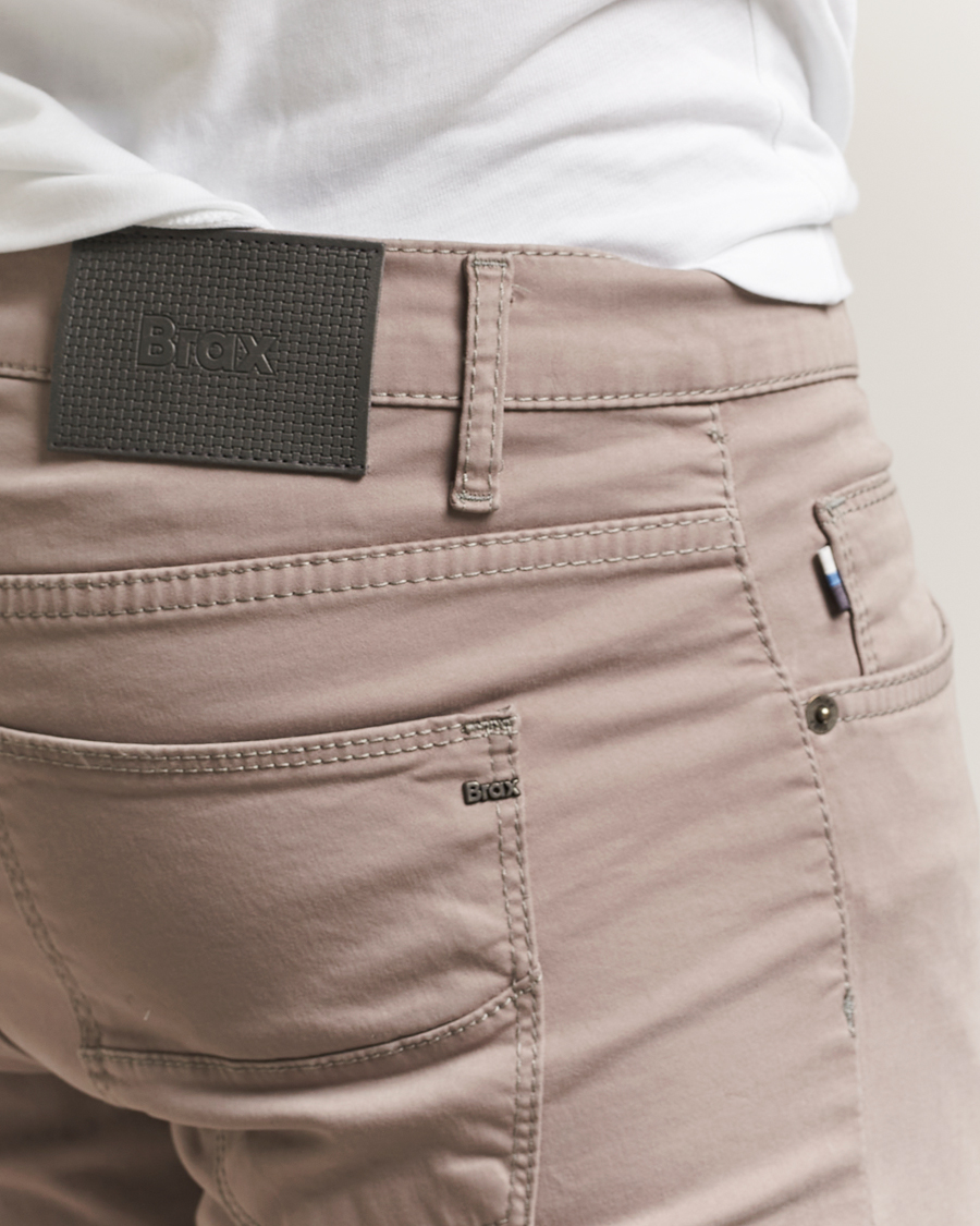Heren | Broeken | Brax | Cadiz Cotton Satin 5-Pocket Pants Stone