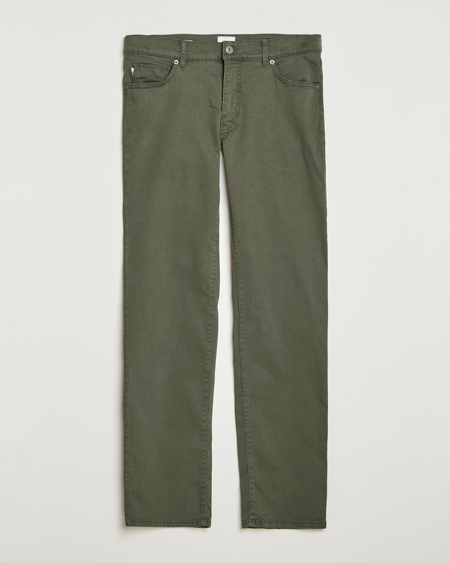 Heren | Broeken | Brax | Cadiz Cotton Satin 5-Pocket Pants Olive