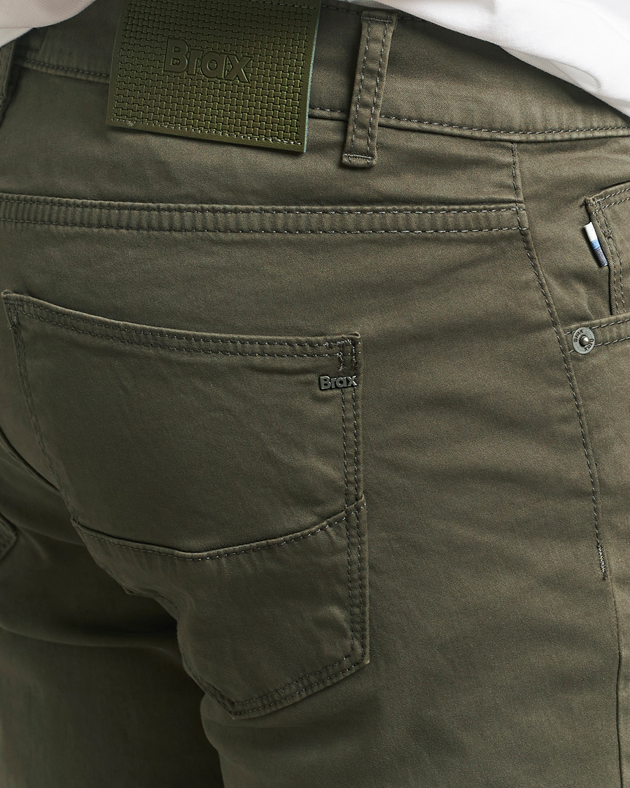Heren | Broeken | Brax | Cadiz Cotton Satin 5-Pocket Pants Olive