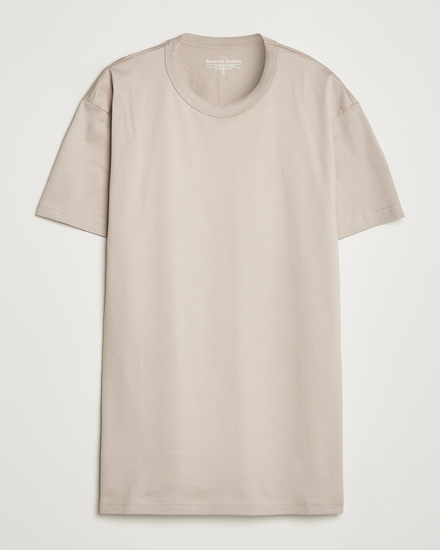 Heren | T-shirts | Bread & Boxers | Pima Cotton Crew Neck T-Shirt Greige