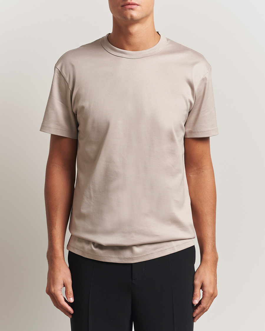 Heren | T-shirts | Bread & Boxers | Pima Cotton Crew Neck T-Shirt Greige