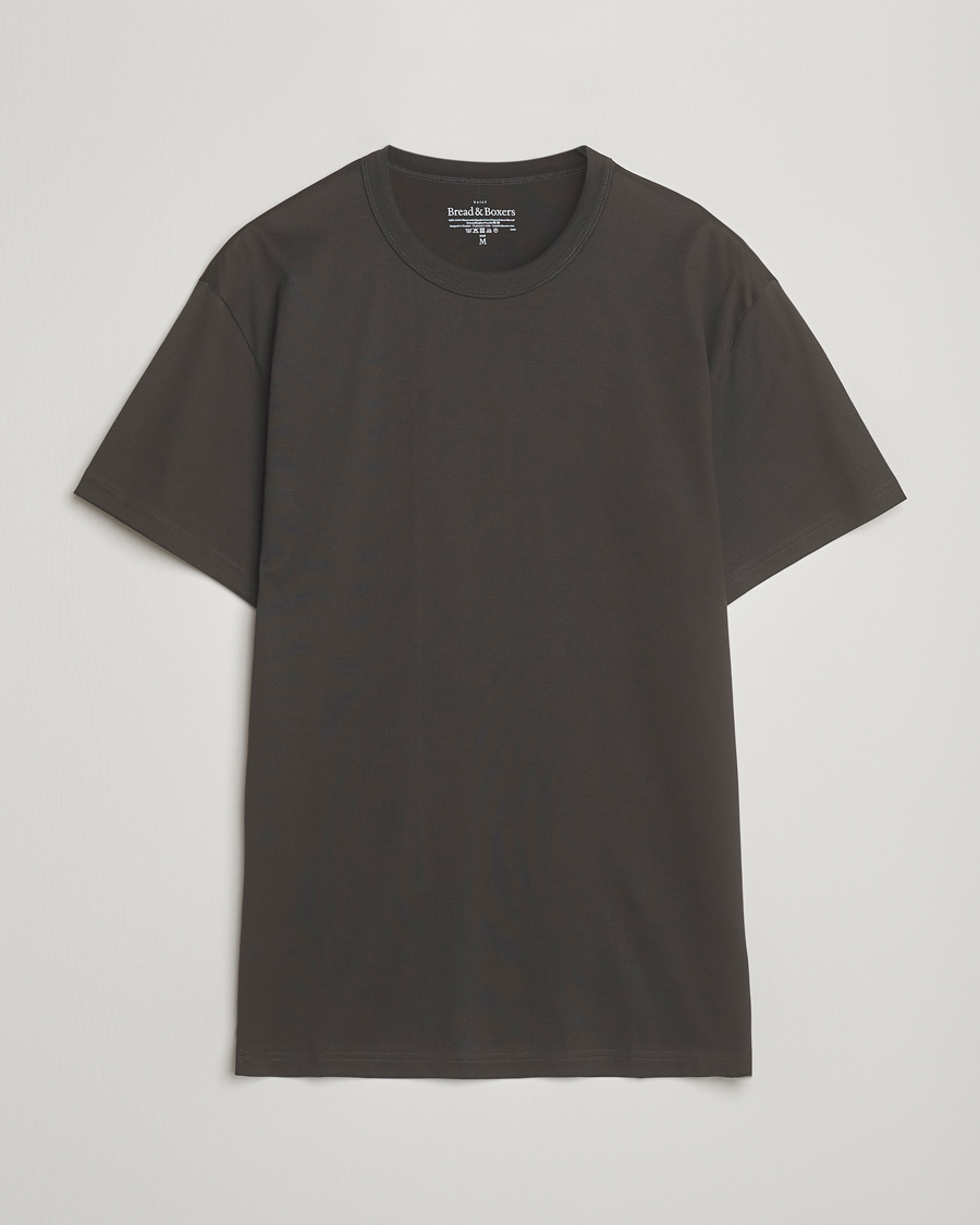 Heren | T-shirts | Bread & Boxers | Pima Cotton Crew Neck T-Shirt Charcoal