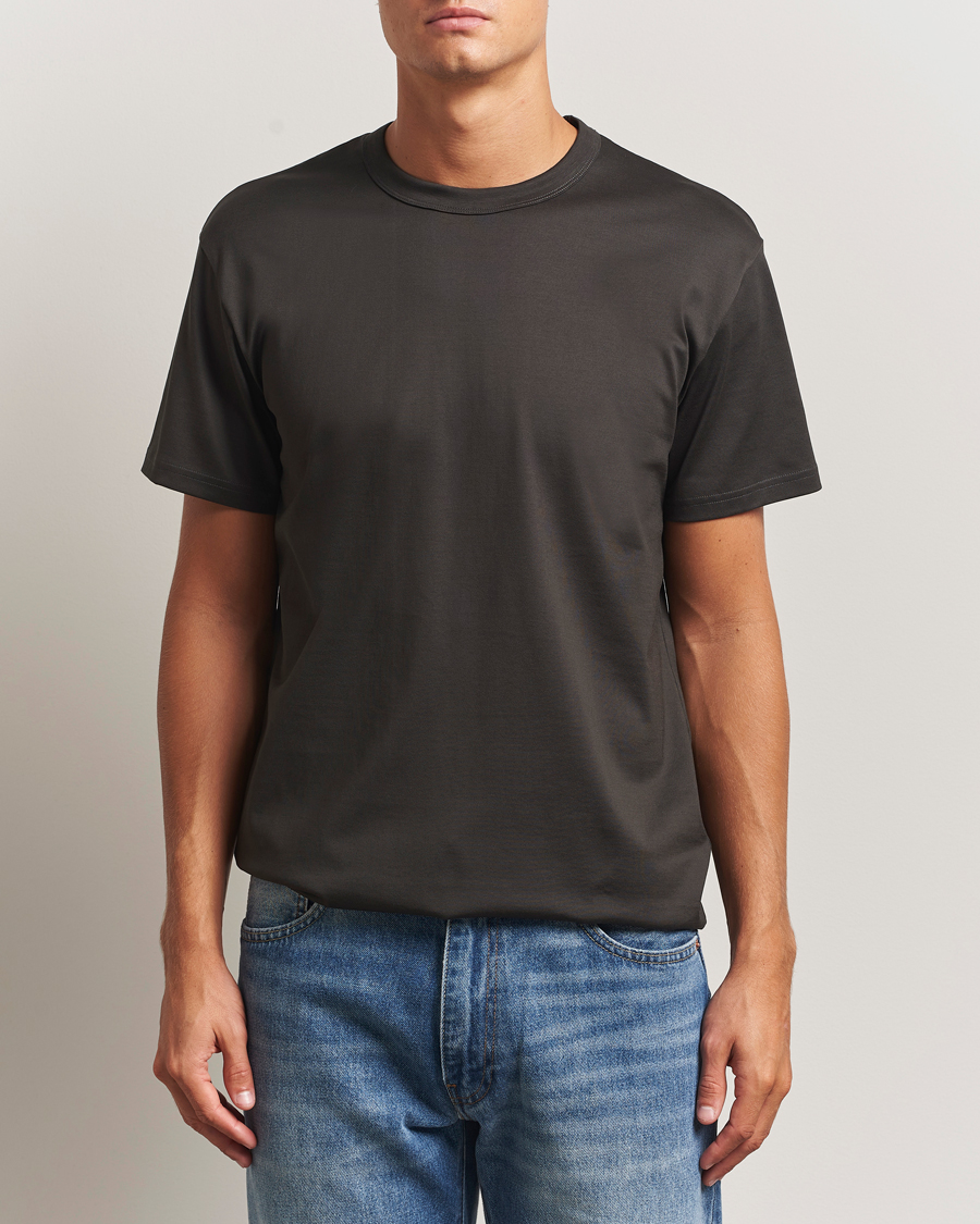 Heren | T-shirts | Bread & Boxers | Pima Cotton Crew Neck T-Shirt Charcoal
