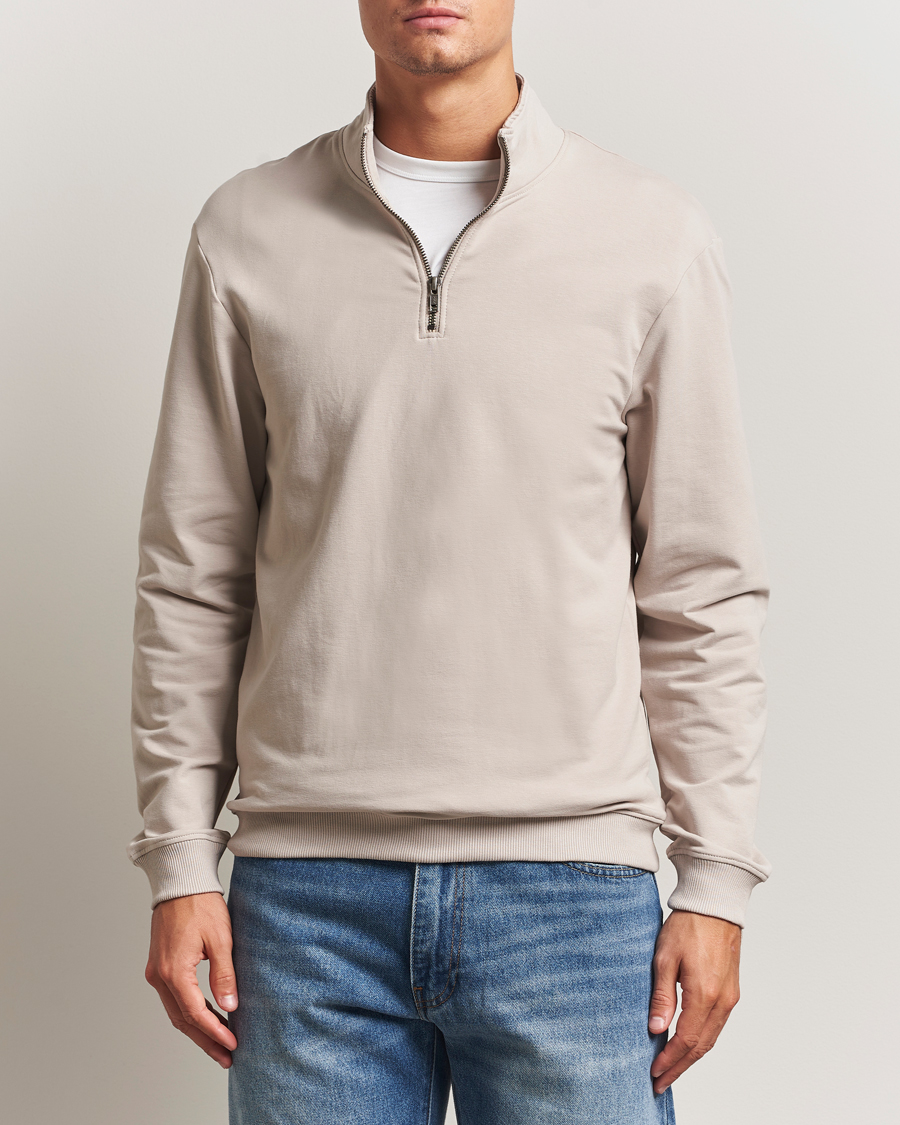 Heren | Truien | Bread & Boxers | Loungewear Half Zip Greige