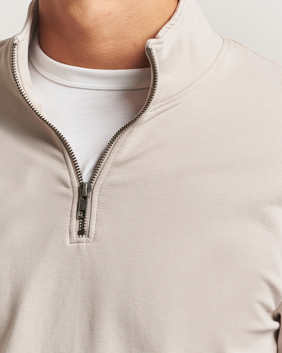 Heren | Truien | Bread & Boxers | Loungewear Half Zip Greige