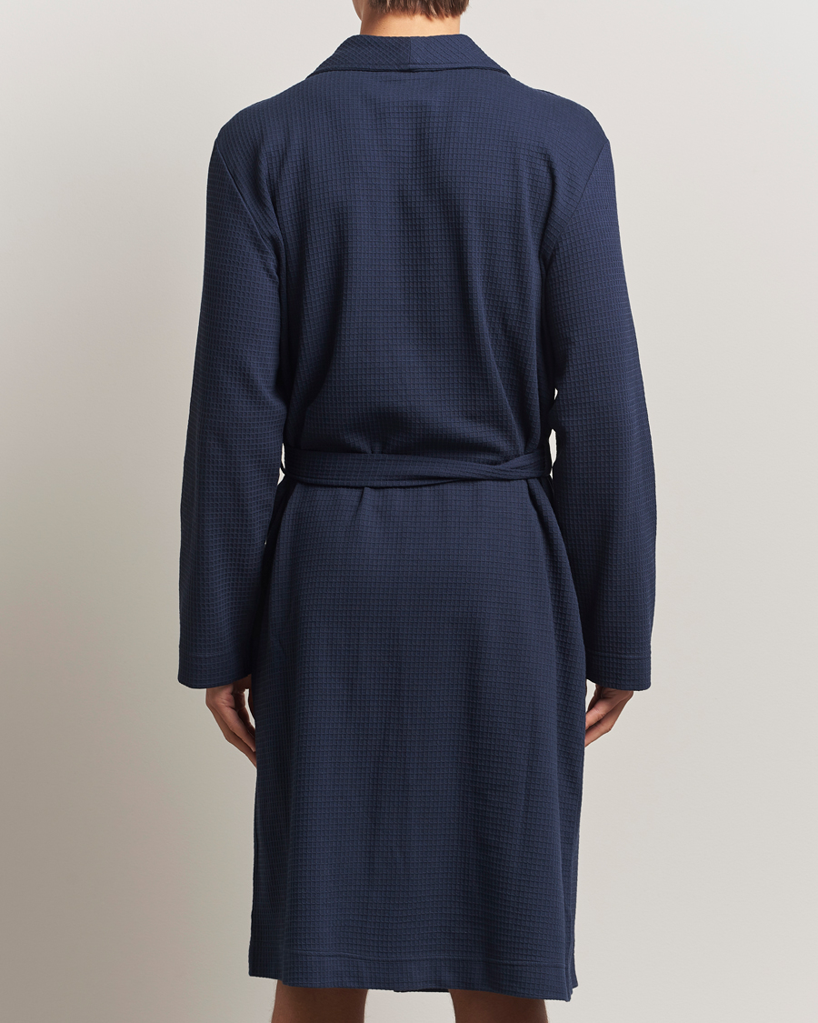 Heren | Pyjama's en gewaden | Bread & Boxers | Waffle Robe Navy Blue