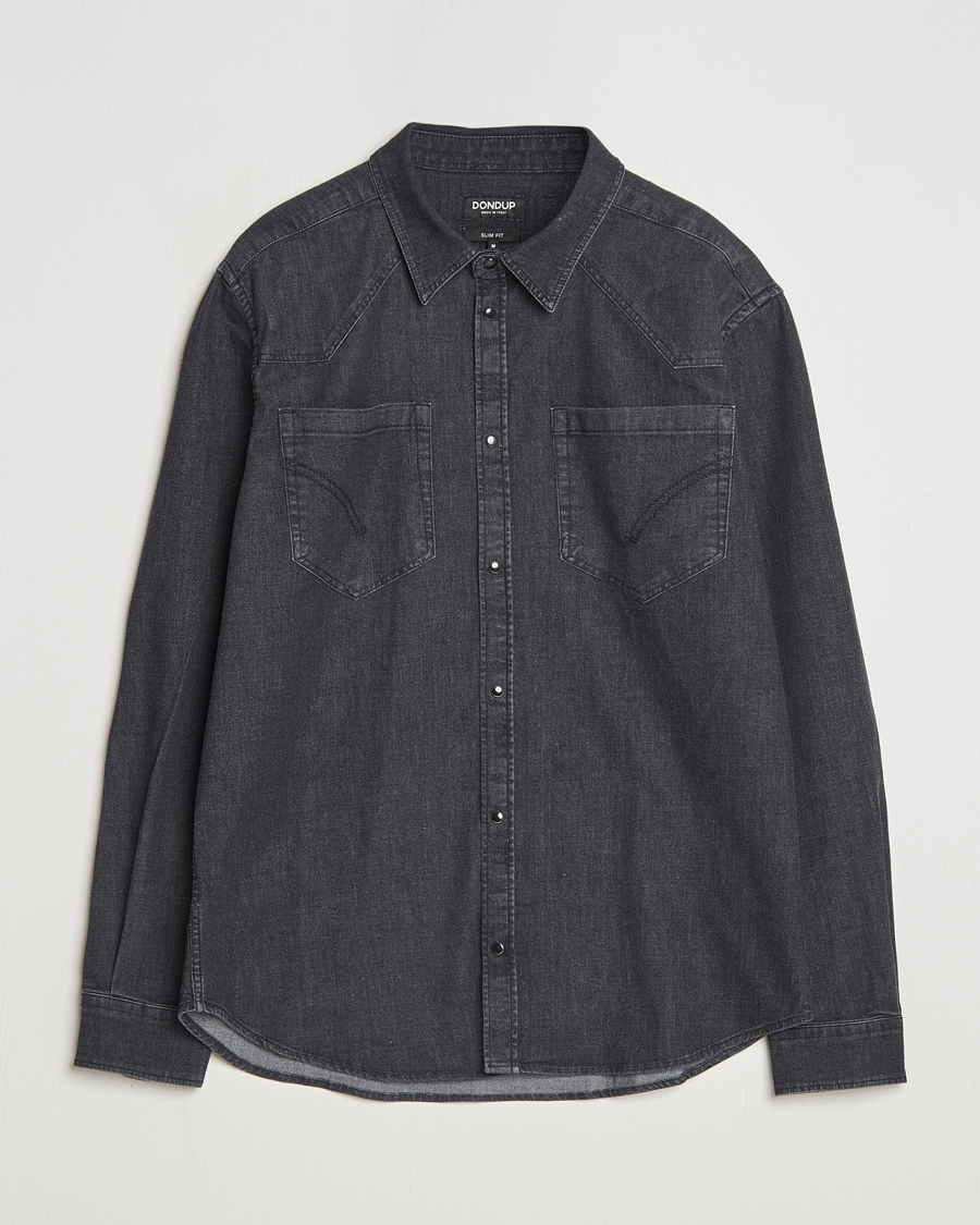 Heren | Overhemden | Dondup | Pocket Denim Shirt Washed Black