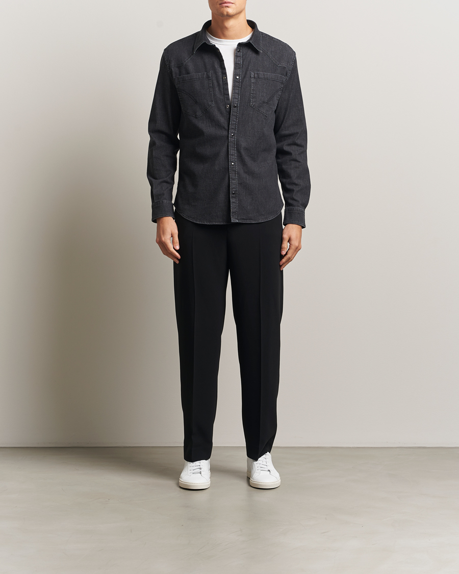 Heren | Overhemden | Dondup | Pocket Denim Shirt Washed Black