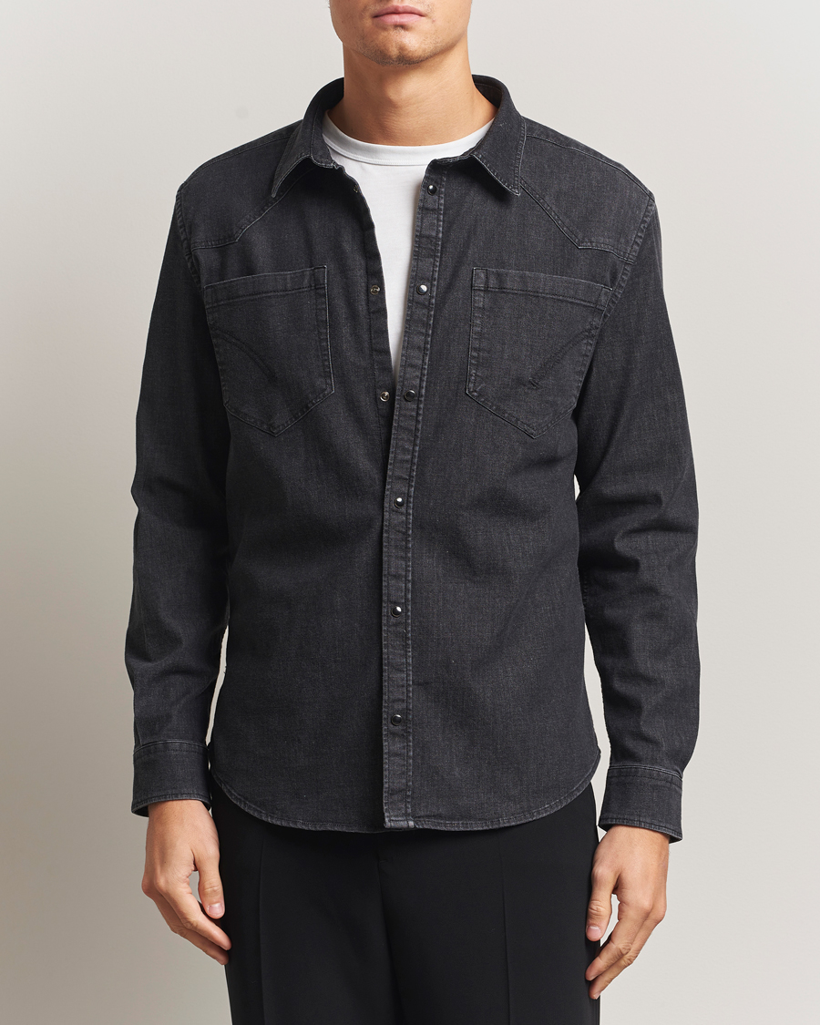 Heren | Overhemden | Dondup | Pocket Denim Shirt Washed Black